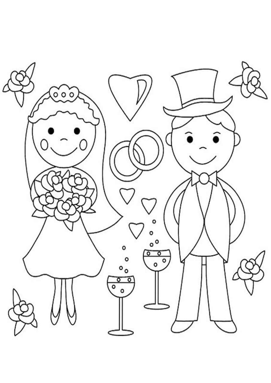 10 Charming Cartoon Wedding Coloring Pages for Creative Fun