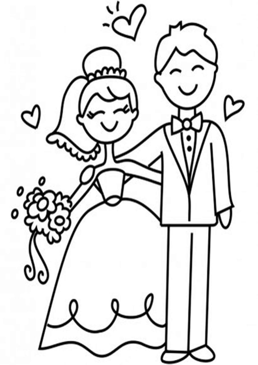 10 Charming Cartoon Wedding Coloring Pages for Creative Fun