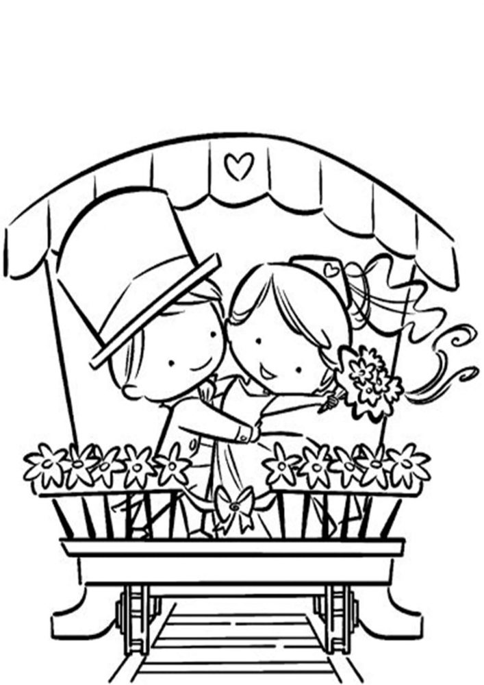 10 Charming Cartoon Wedding Coloring Pages for Creative Fun