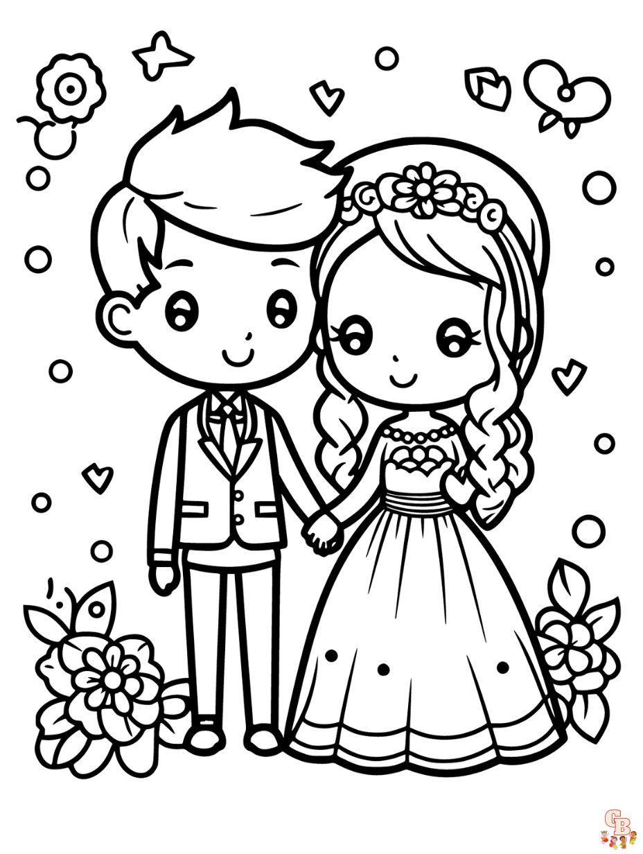 10 Charming Cartoon Wedding Coloring Pages for Creative Fun