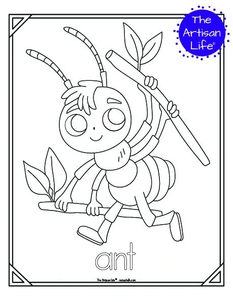 44+ Free Cute Ant Coloring Pages Colored