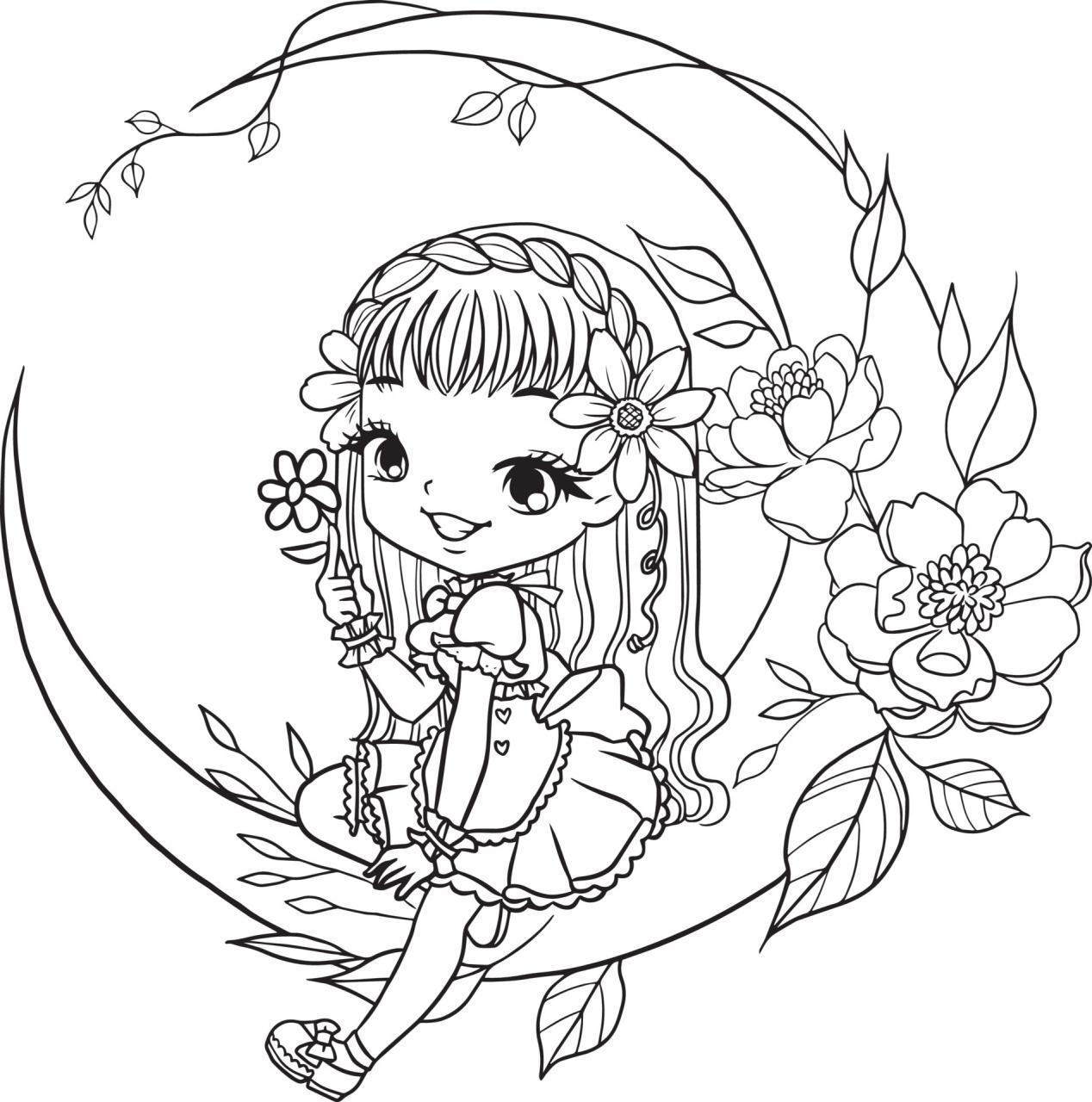 10 Adorable Cute Girl Cartoon Coloring Pages for Creative Fun