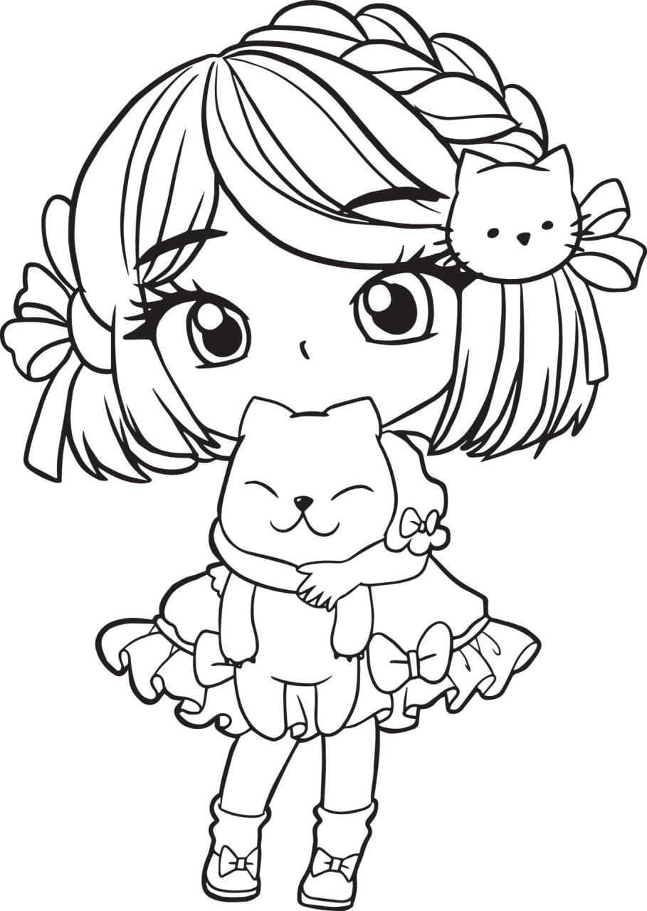 10 Adorable Cute Girl Cartoon Coloring Pages for Creative Fun