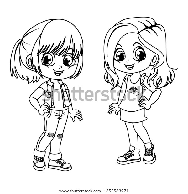 10 Adorable Cute Girl Cartoon Coloring Pages for Creative Fun