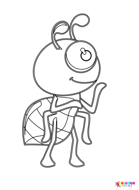 36+ Printable Cute Ant Coloring Pages Colored