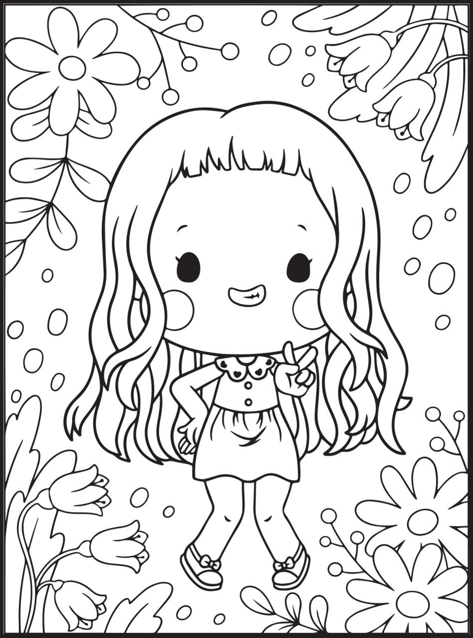 10 Adorable Cute Girl Cartoon Coloring Pages for Creative Fun