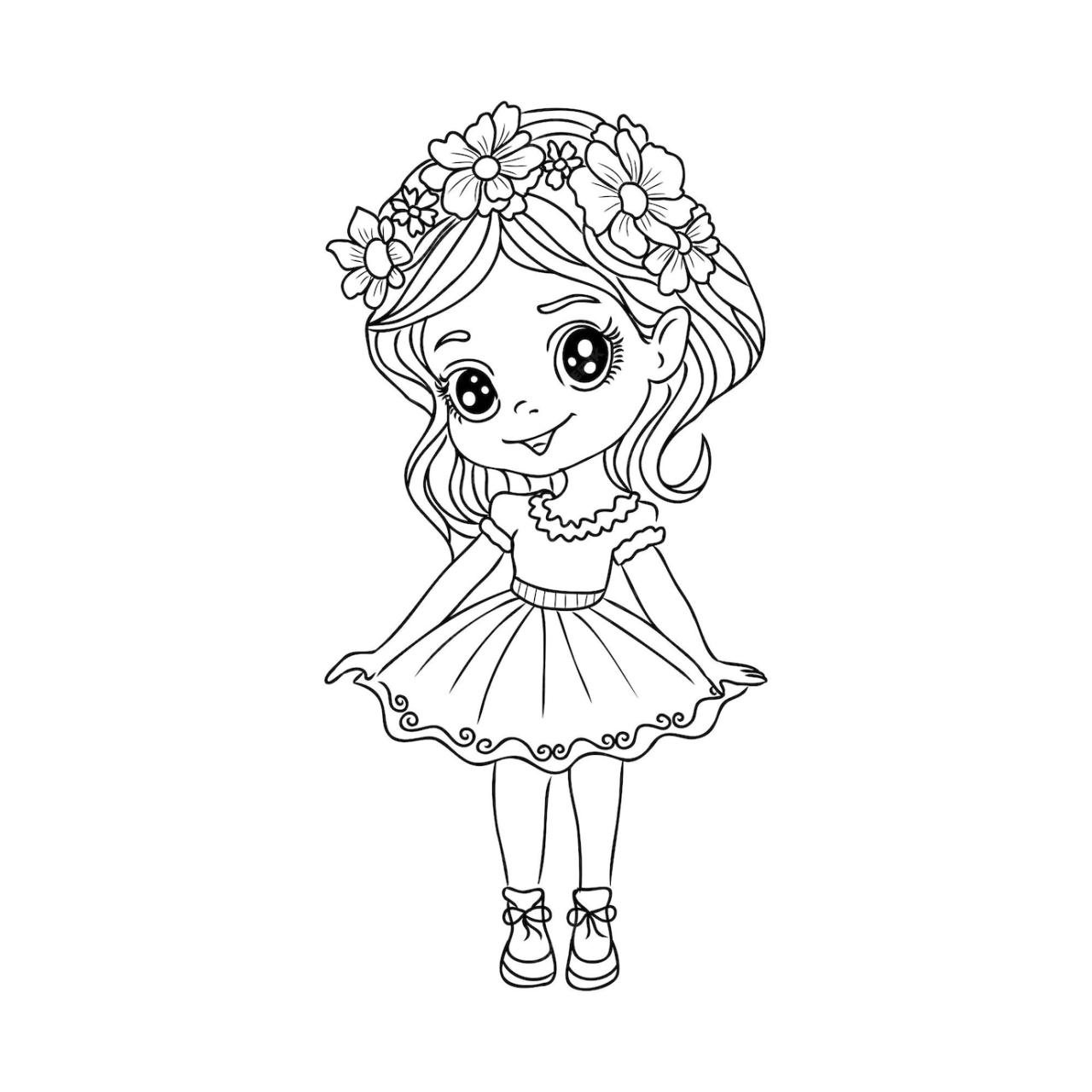 10 Adorable Cute Girl Cartoon Coloring Pages for Creative Fun