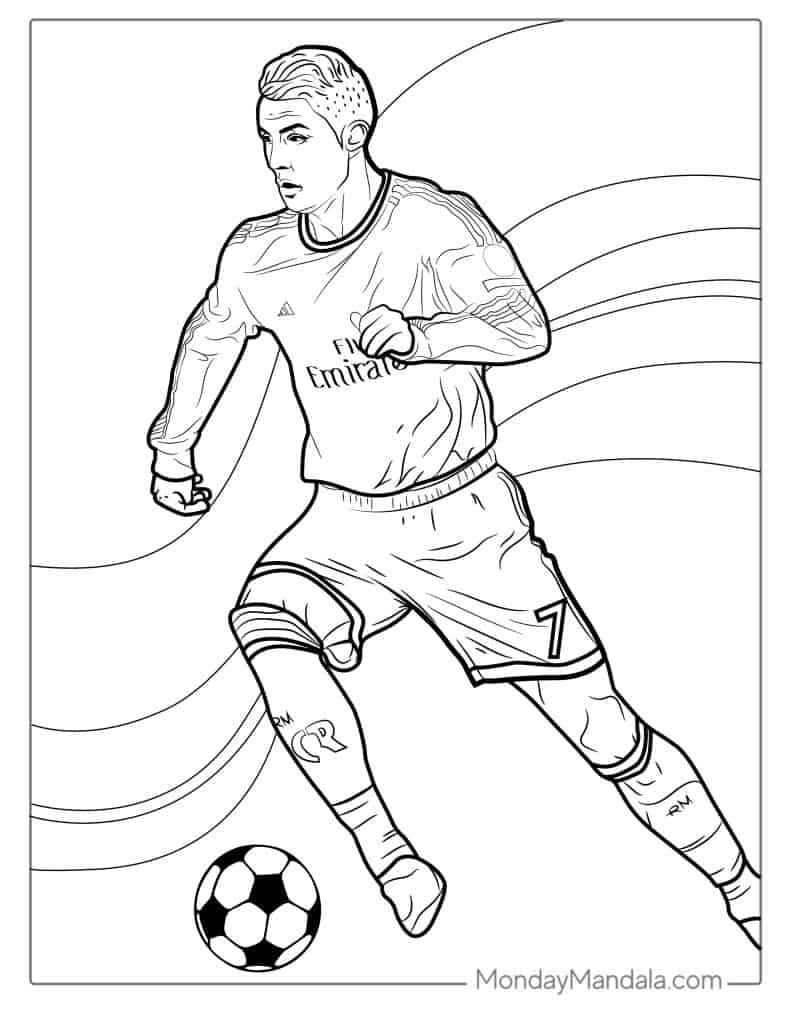 49+ Printable Coloring Pages for Kids Ronaldo Sketch