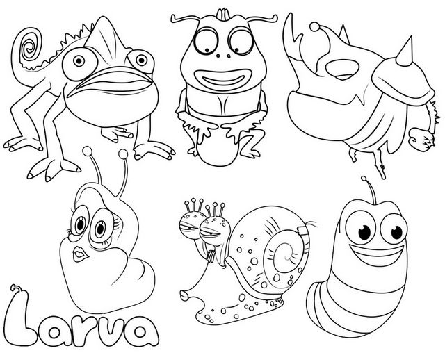 10 Hilarious Larva Cartoon Coloring Pages That Will Make You Chuckle