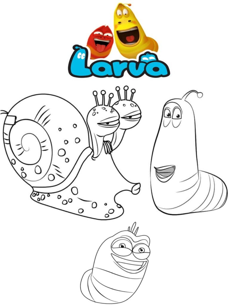 10 Hilarious Larva Cartoon Coloring Pages That Will Make You Chuckle