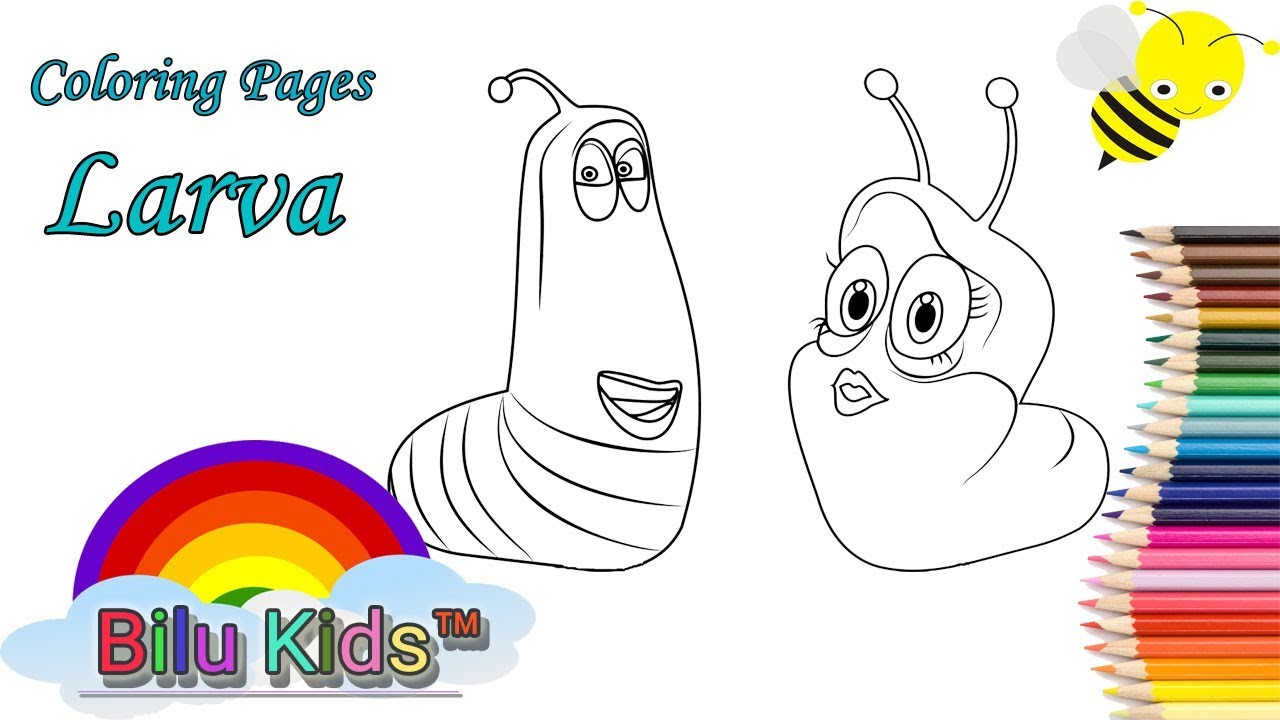 10 Hilarious Larva Cartoon Coloring Pages That Will Make You Chuckle