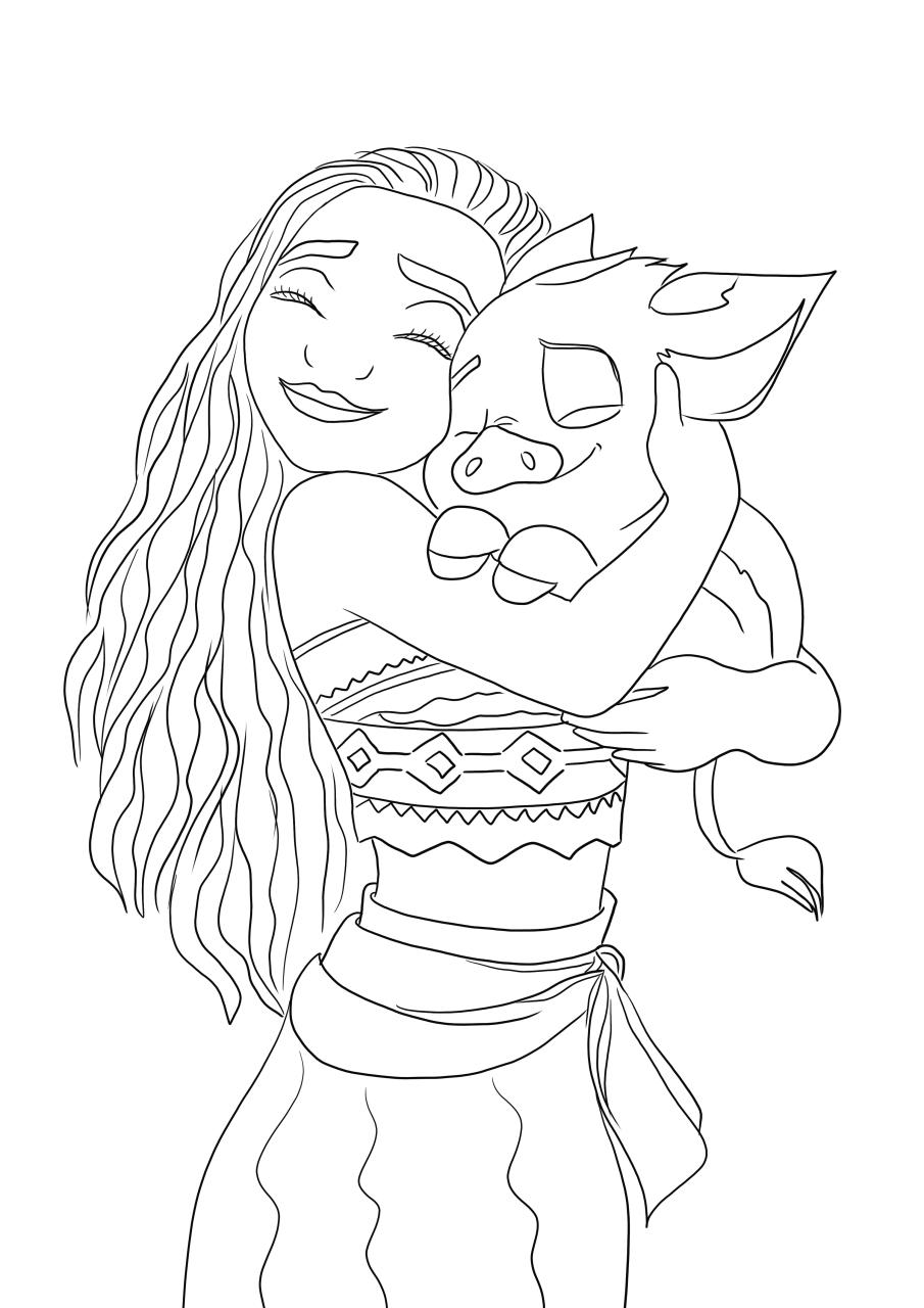 10 Magical Moana Cartoon Coloring Pages for Kids