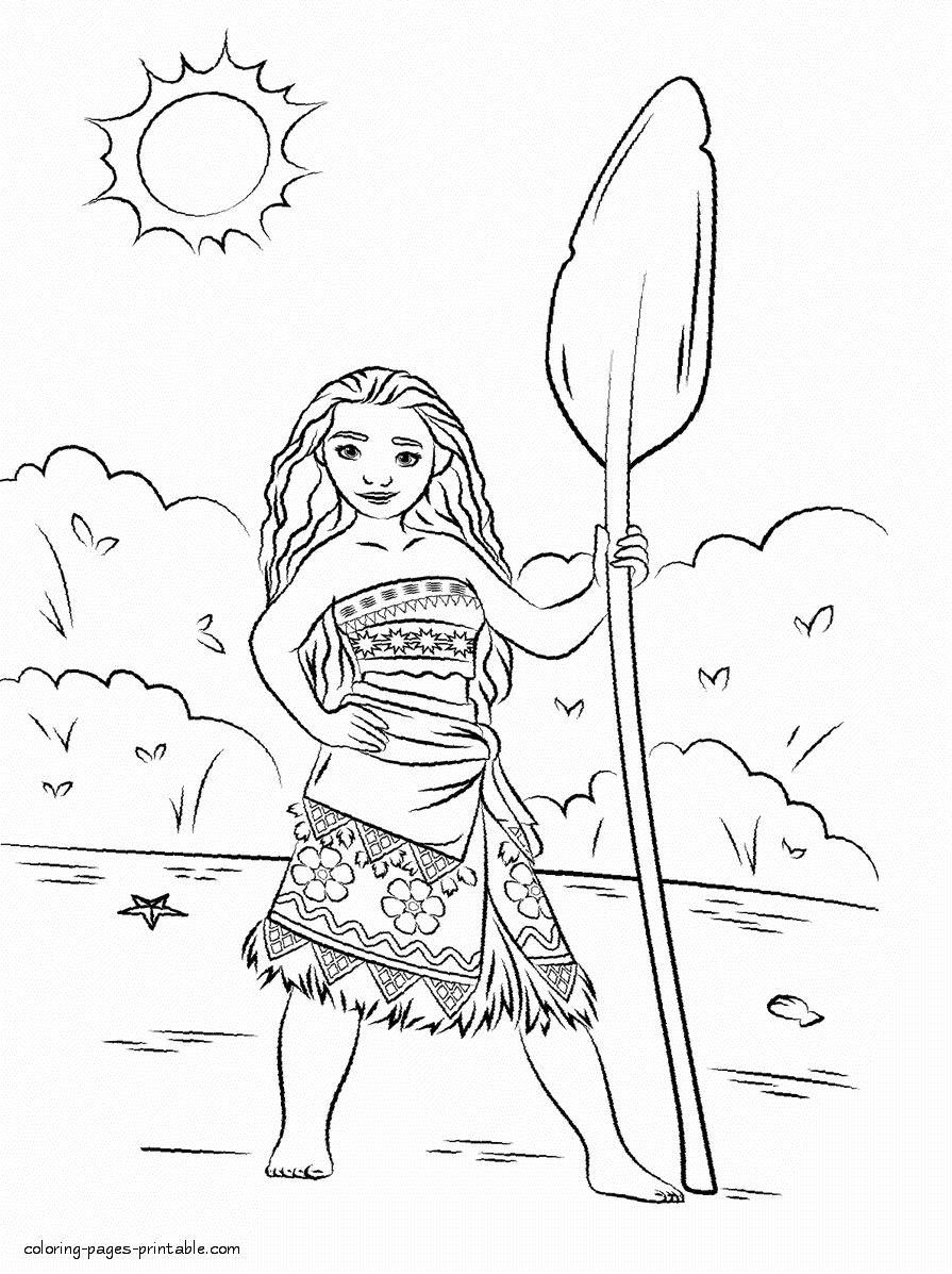 10 Magical Moana Cartoon Coloring Pages for Kids