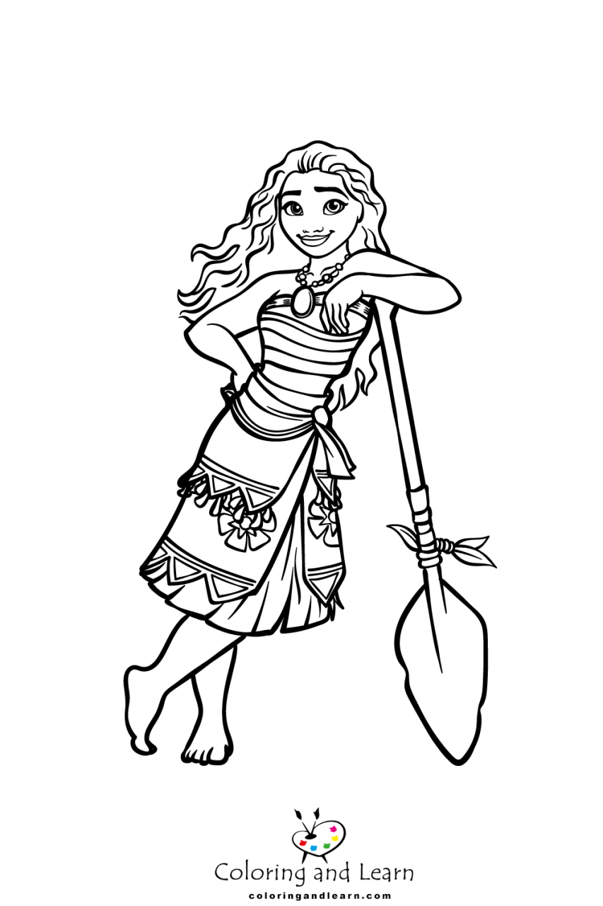 10 Magical Moana Cartoon Coloring Pages for Kids