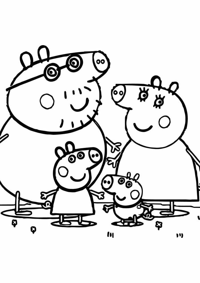 31+ Download Pig Family Coloring Pages Line Art