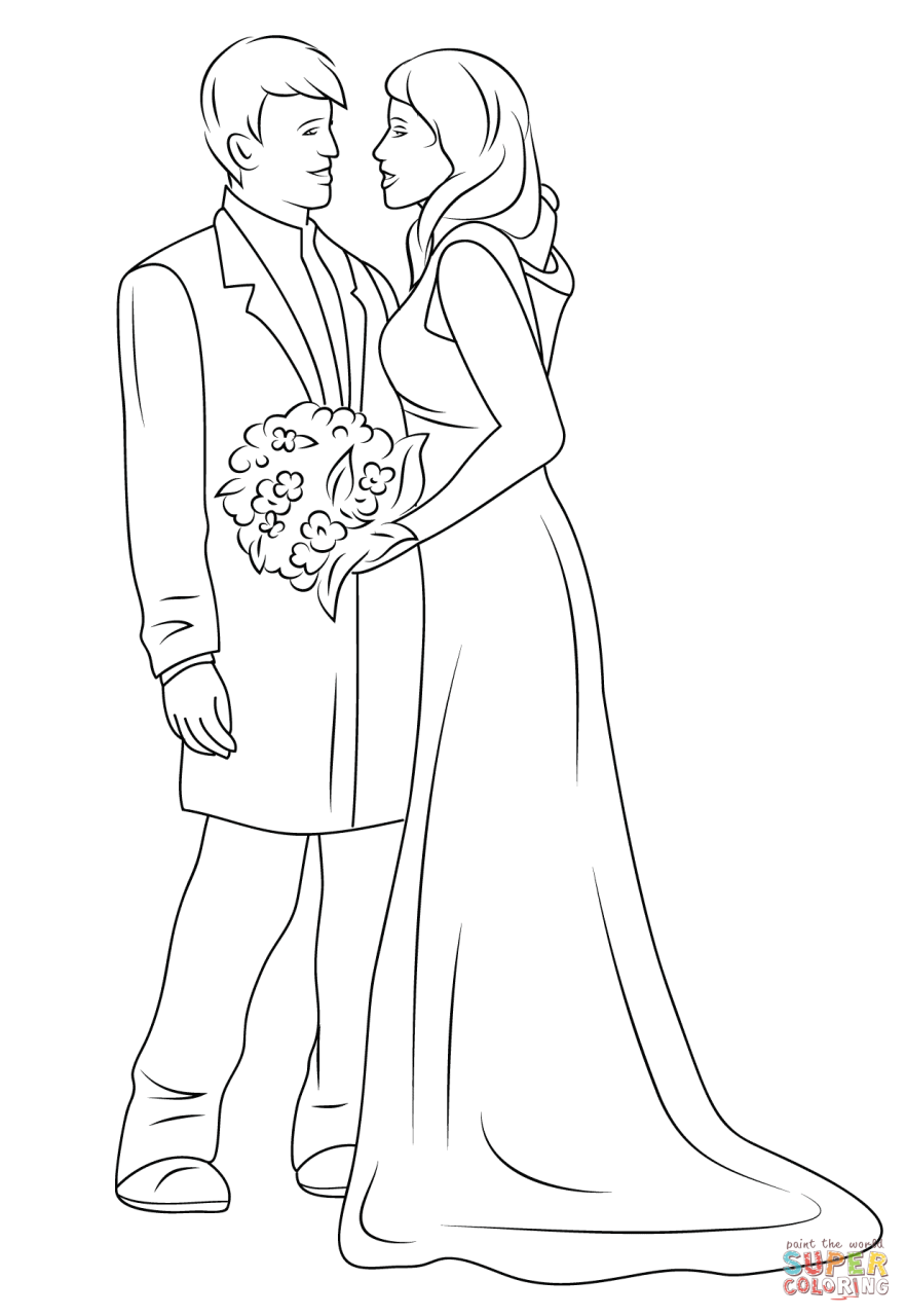 10 Charming Cartoon Wedding Coloring Pages for Creative Fun