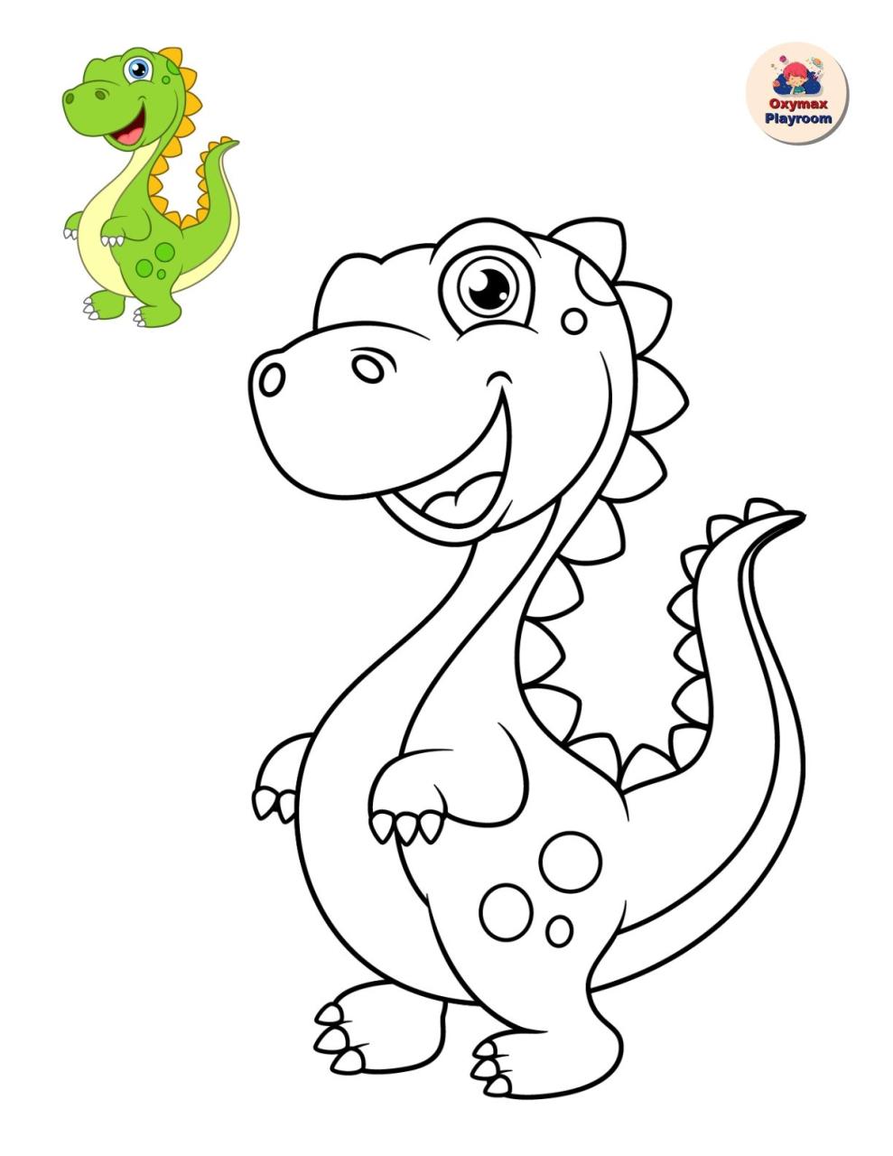 10 Fun Cartoon Dino Coloring Pages for Kids