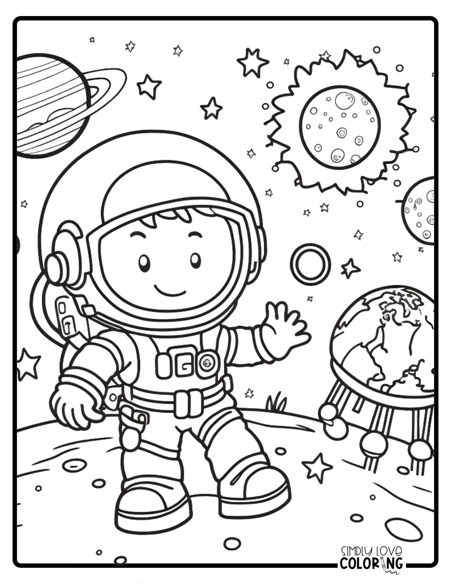 10 Planet System Coloring Pages Printable for Kids 38