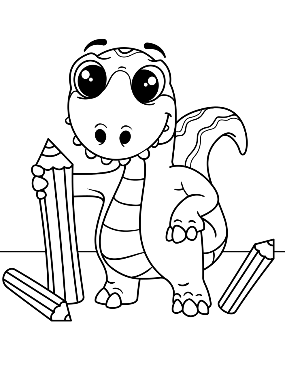 10 Fun Cartoon Dino Coloring Pages for Kids