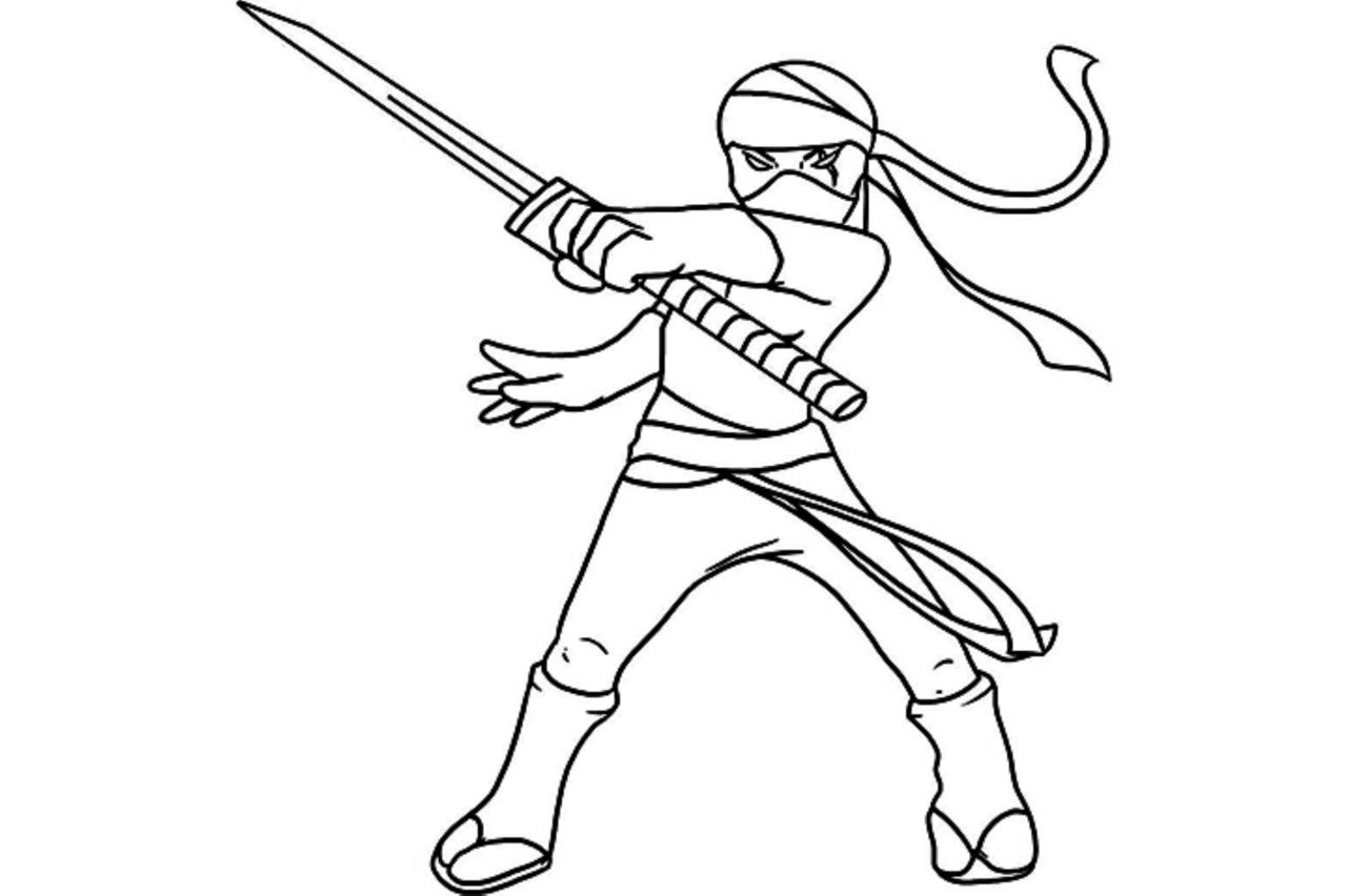 10 Ninja Cartoon Coloring Pages for Adventure Fans