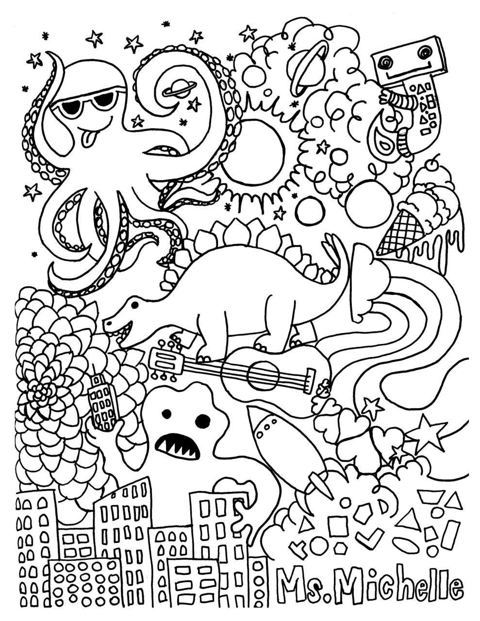 10 Challenging Cartoon Coloring Pages for Artists