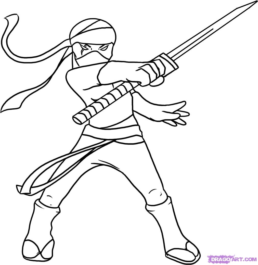 10 Ninja Cartoon Coloring Pages for Adventure Fans