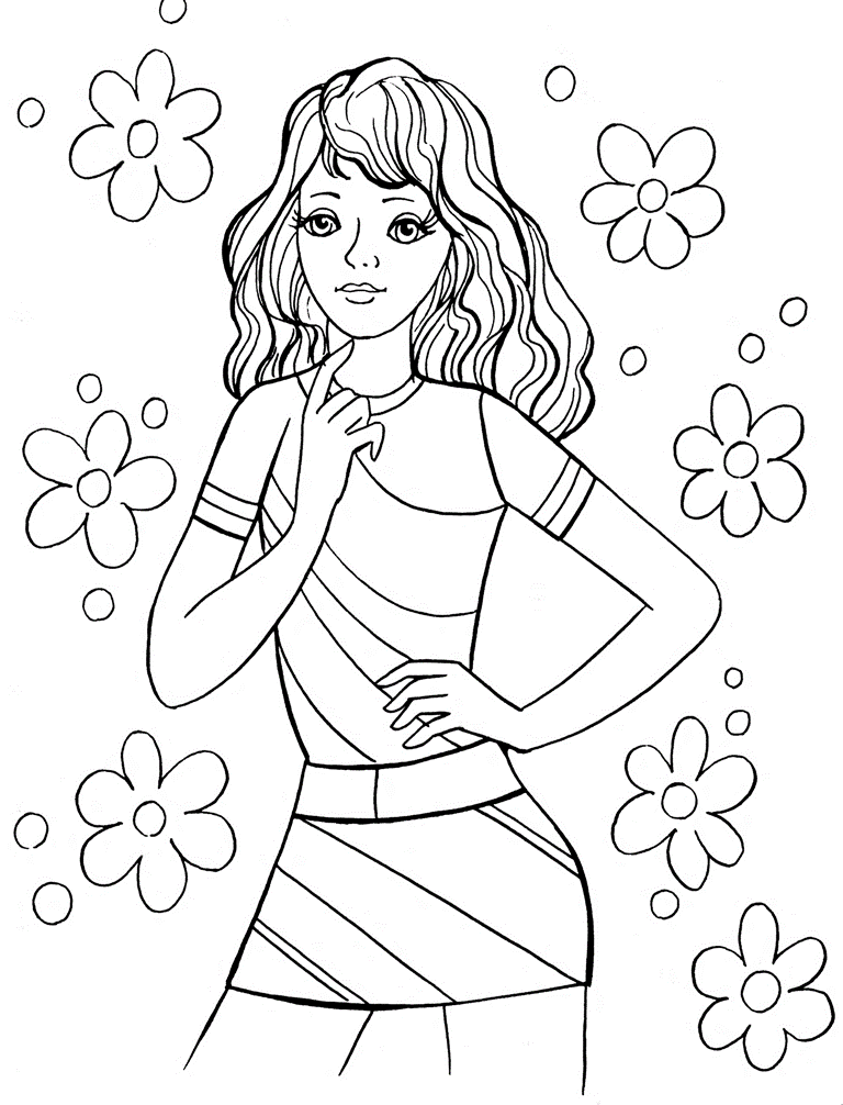 10 Cartoon Women Coloring Pages for Creative Fun