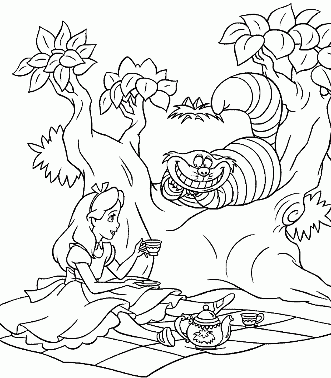 10 Alice in Wonderland Cartoon Coloring Pages for Creative Fun