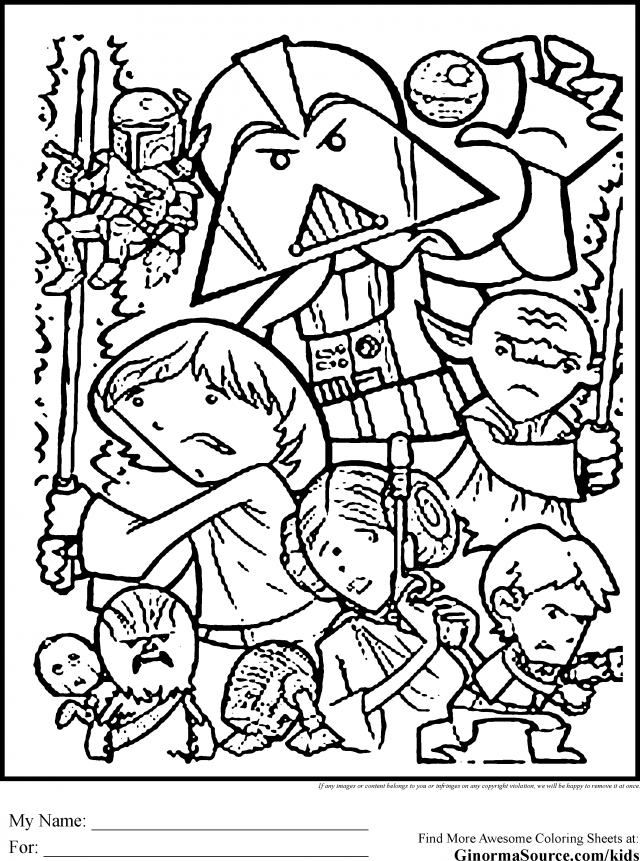 10 Star Wars Cartoon Coloring Pages for Jedi Fans