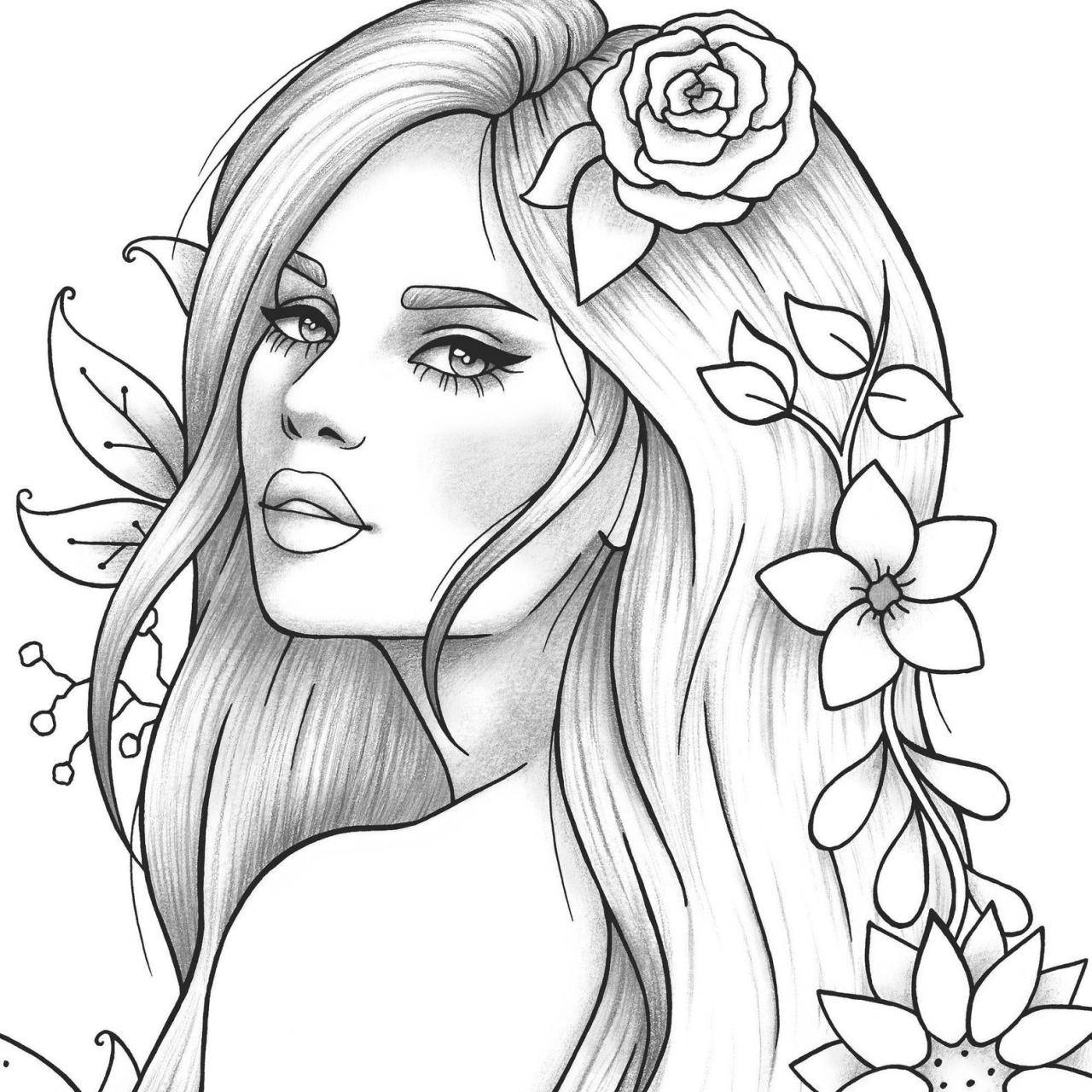 10 Cartoon Women Coloring Pages for Creative Fun