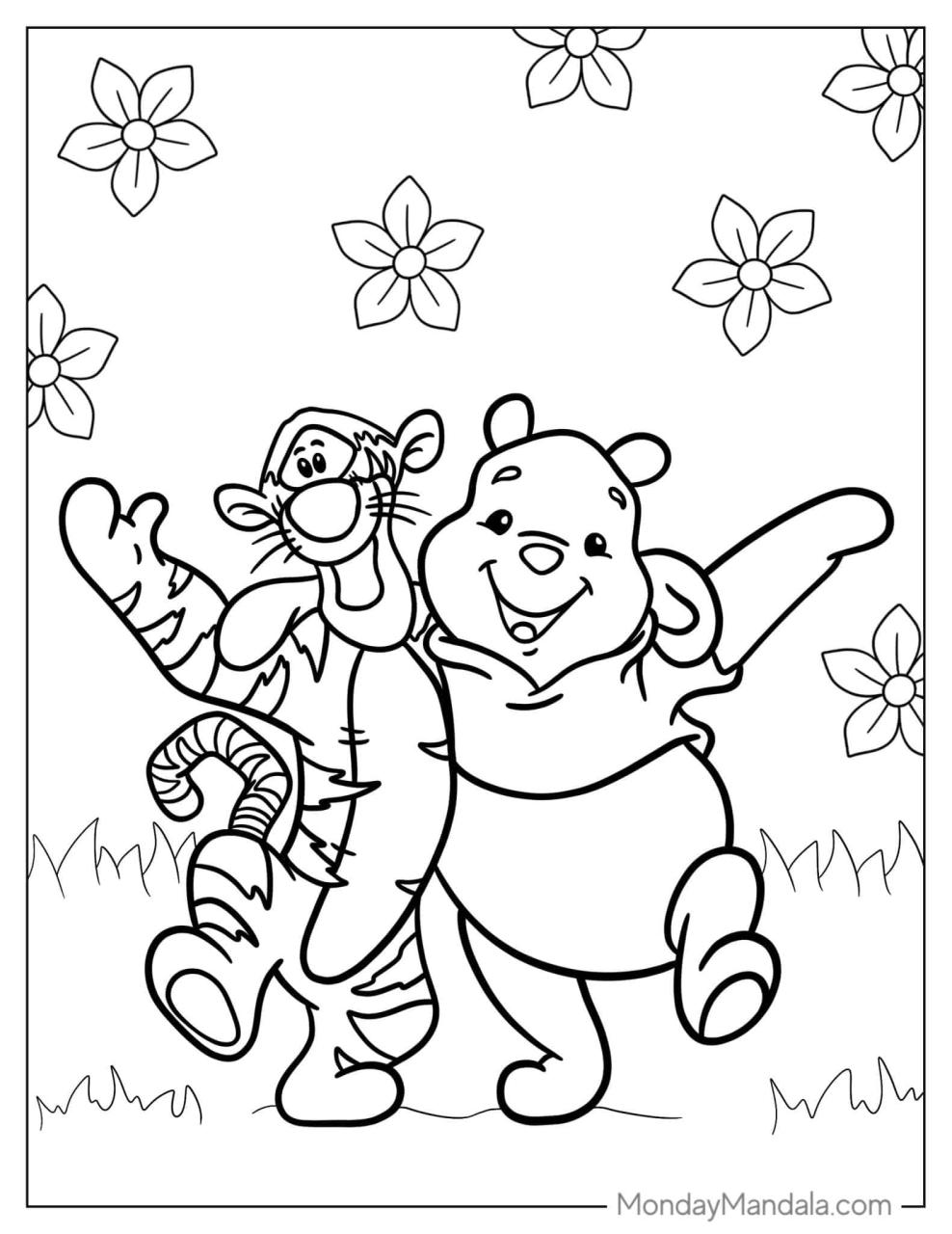 10 Winnie the Pooh Cartoon Coloring Pages for Fun and Adventure