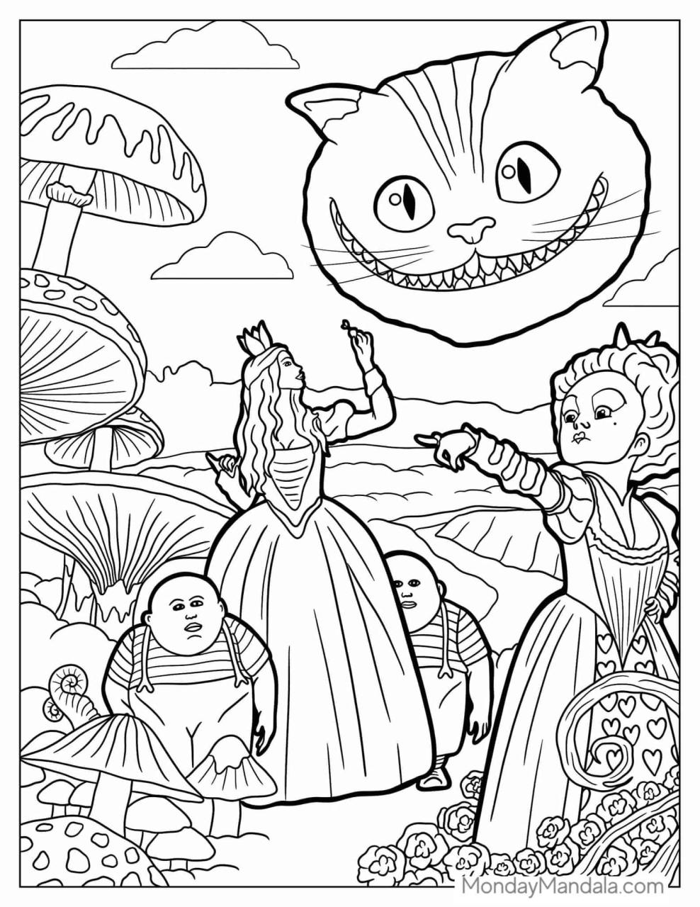 10 Alice in Wonderland Cartoon Coloring Pages for Creative Fun