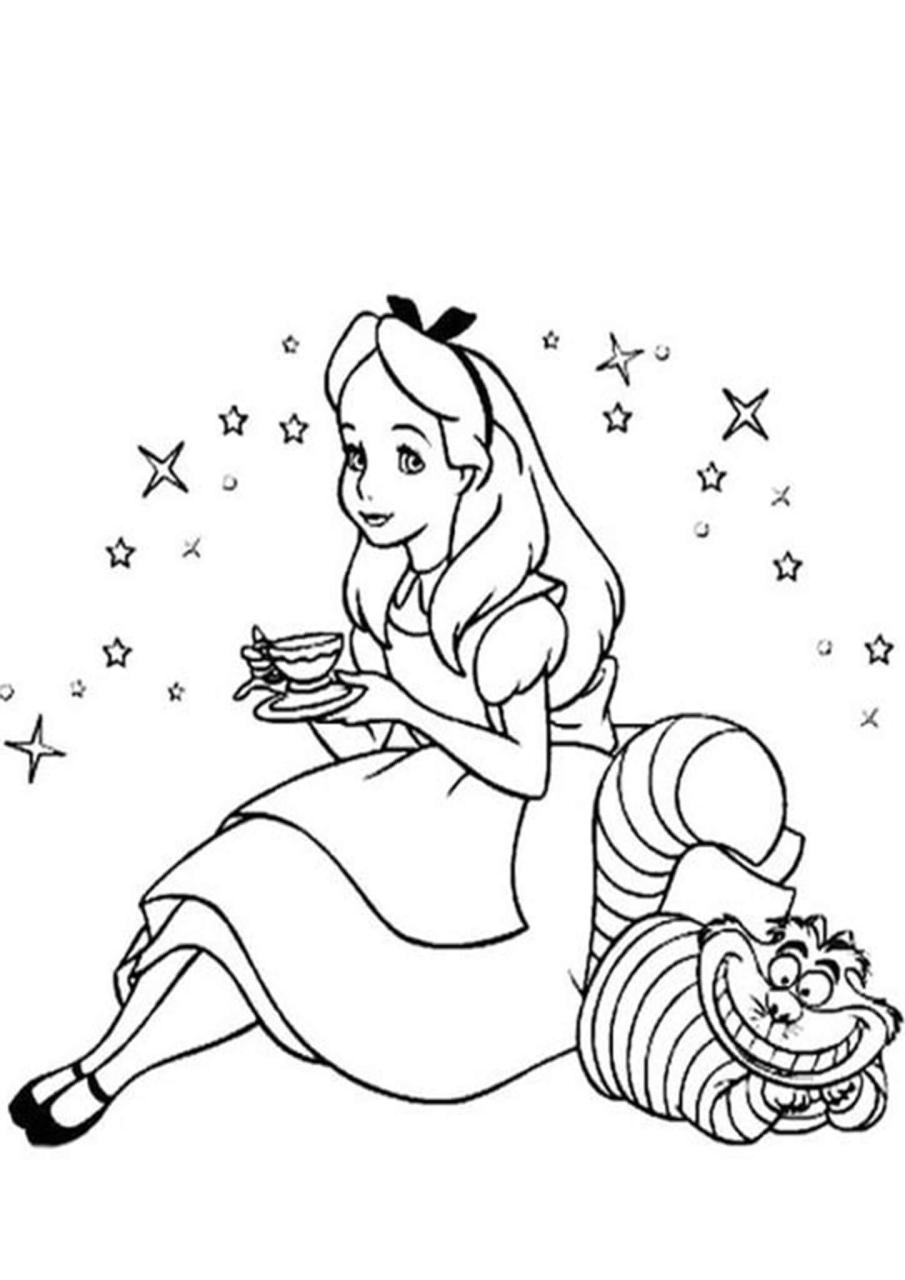 10 Alice in Wonderland Cartoon Coloring Pages for Creative Fun