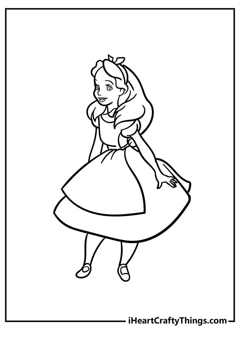 10 Alice in Wonderland Cartoon Coloring Pages for Creative Fun