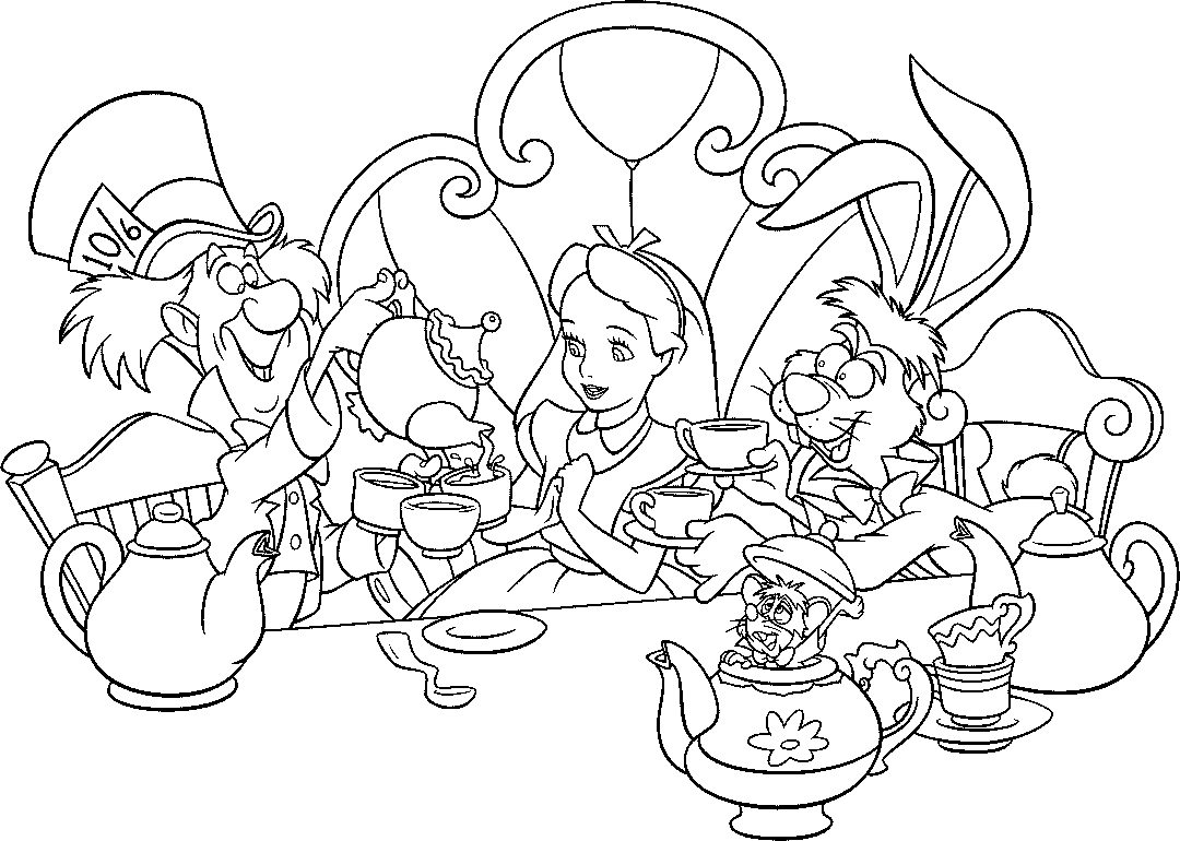 10 Alice in Wonderland Cartoon Coloring Pages for Creative Fun