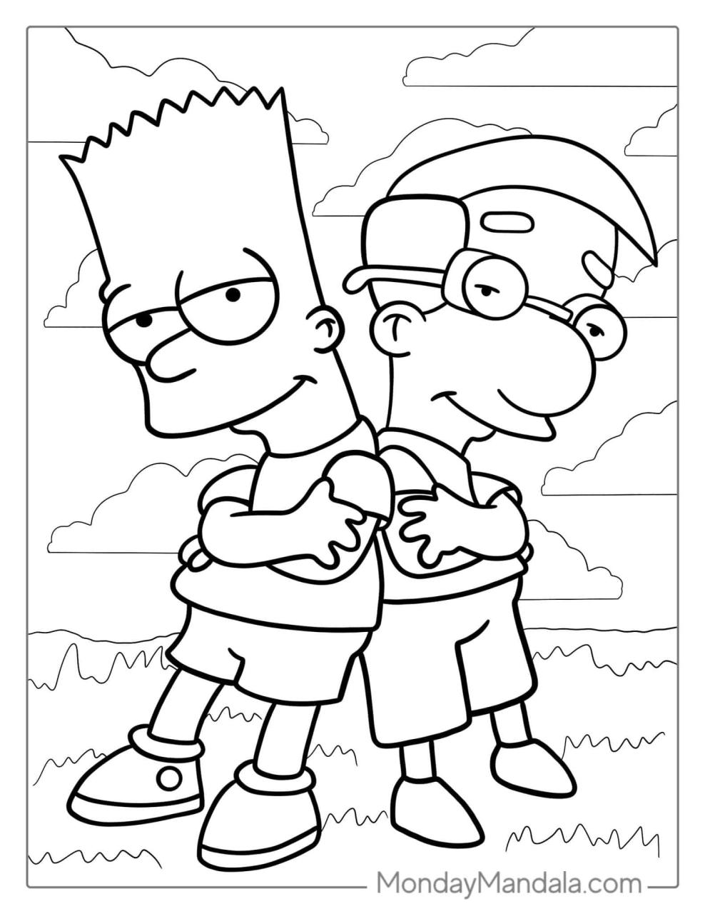 10 Simpsons Cartoon Coloring Pages to Color