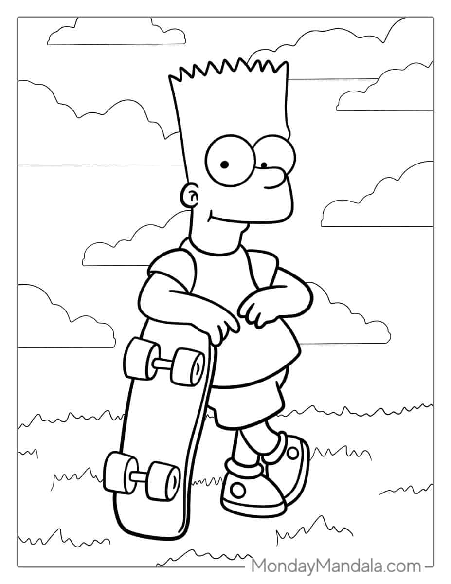 10 Hilarious Simpsons Coloring Pages for Devoted Fans