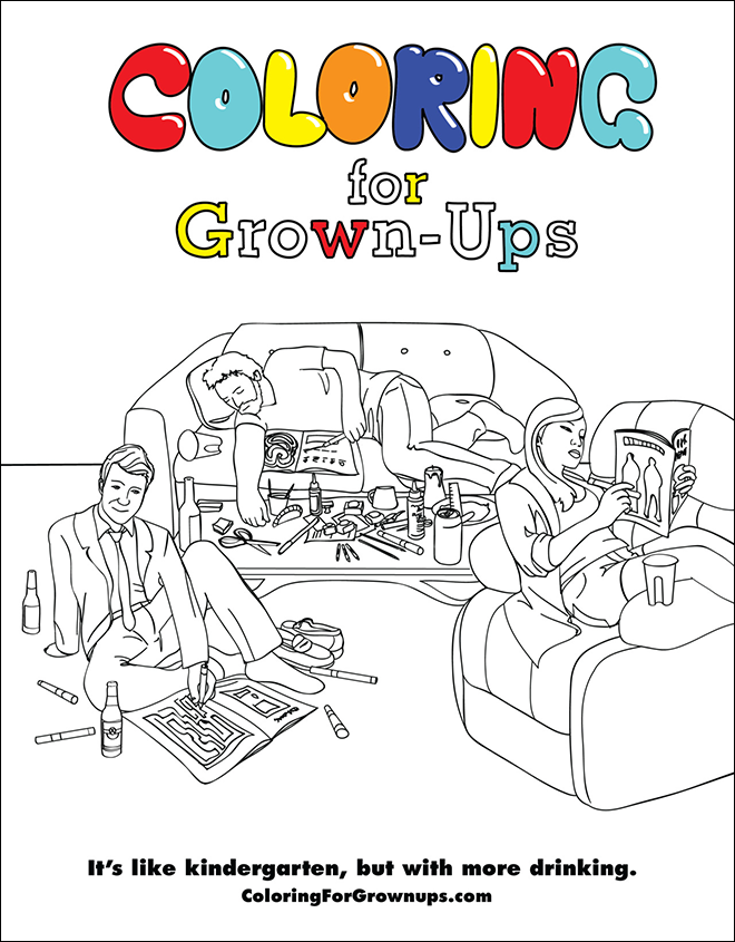 10 Easy Cartoon Coloring Pages for Grown Ups to Try