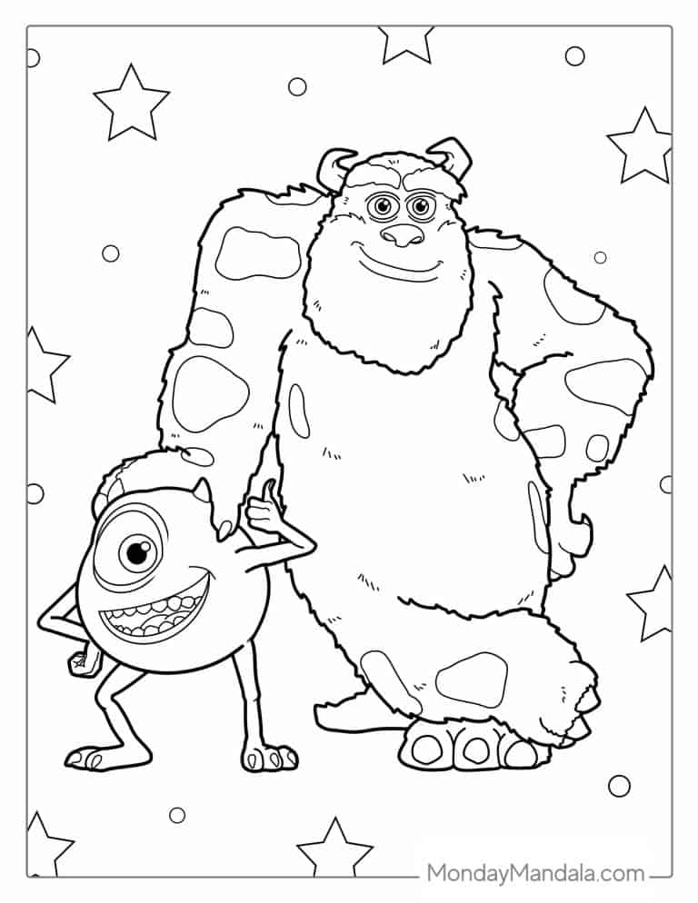 10 Monsters Inc Cartoon Coloring Pages for Movie Fans