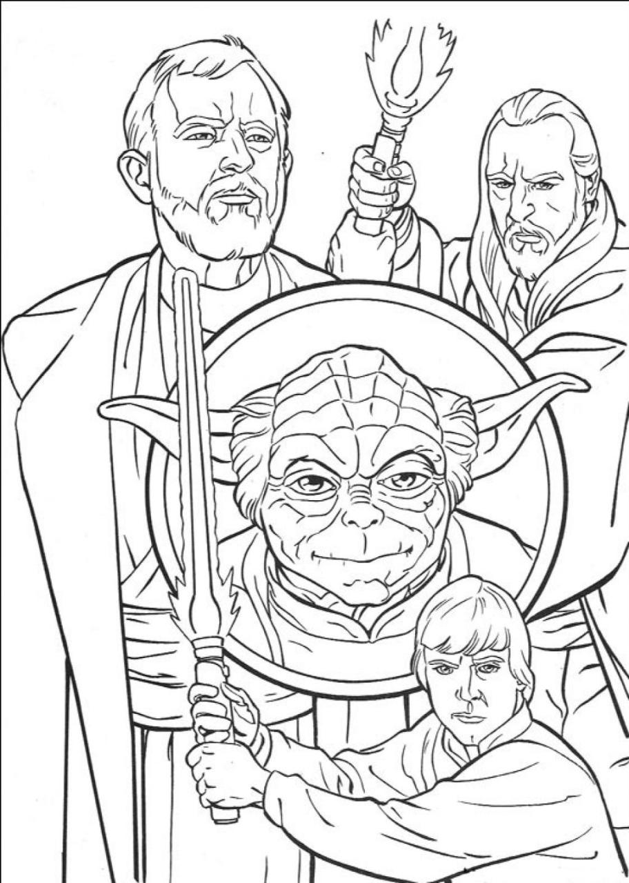 10 Star Wars Cartoon Coloring Pages for Jedi Fans