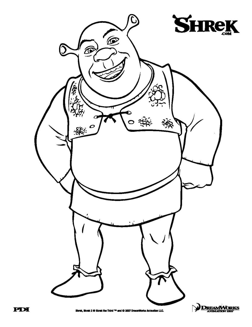 10 Hilarious Shrek Cartoon Coloring Pages to Print for Hours of Fun