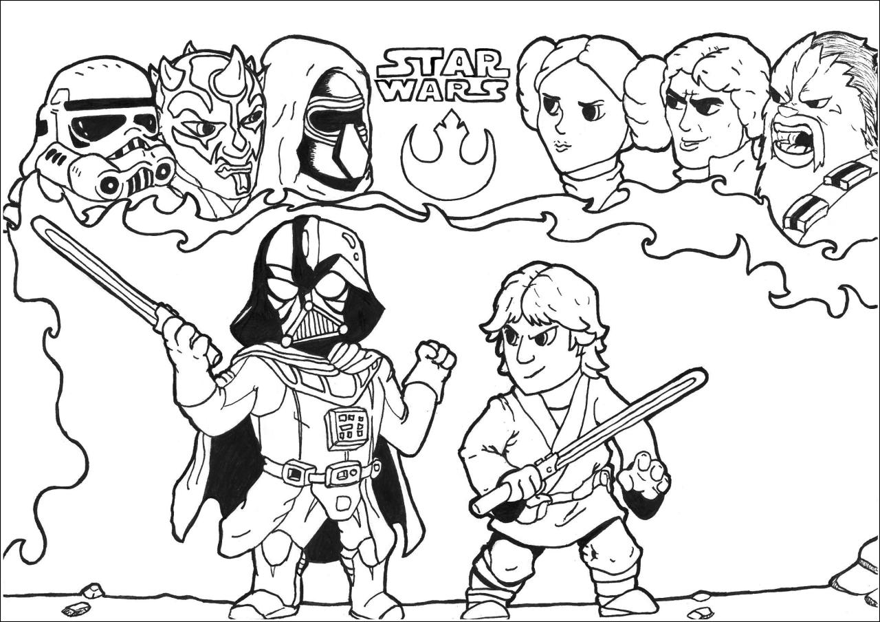 10 Star Wars Cartoon Coloring Pages for Jedi Fans