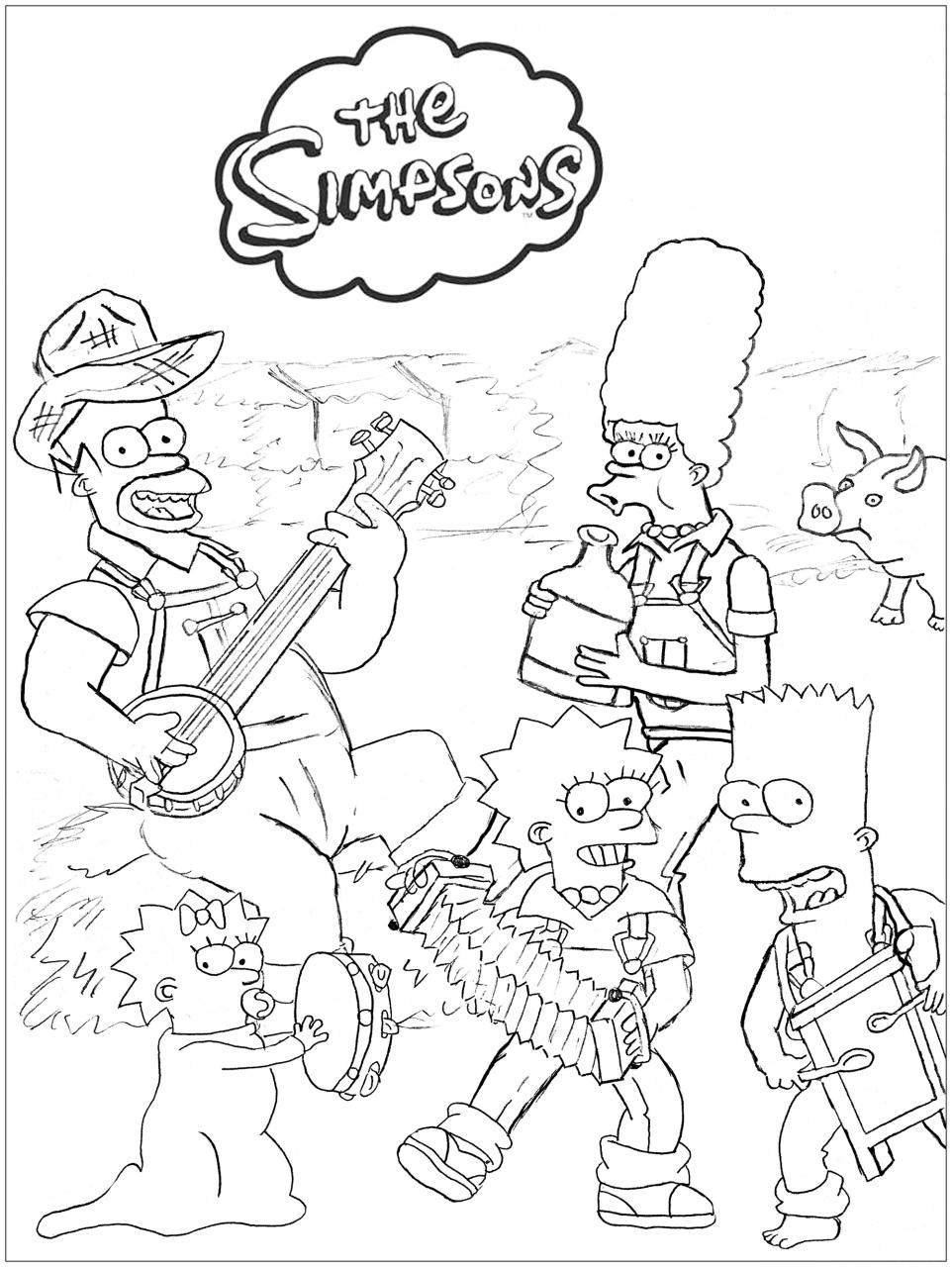 10 Simpsons Cartoon Coloring Pages to Color