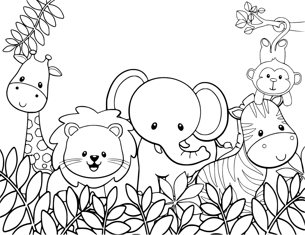 10 Adorable Cartoon Animal Coloring Pages for Kids