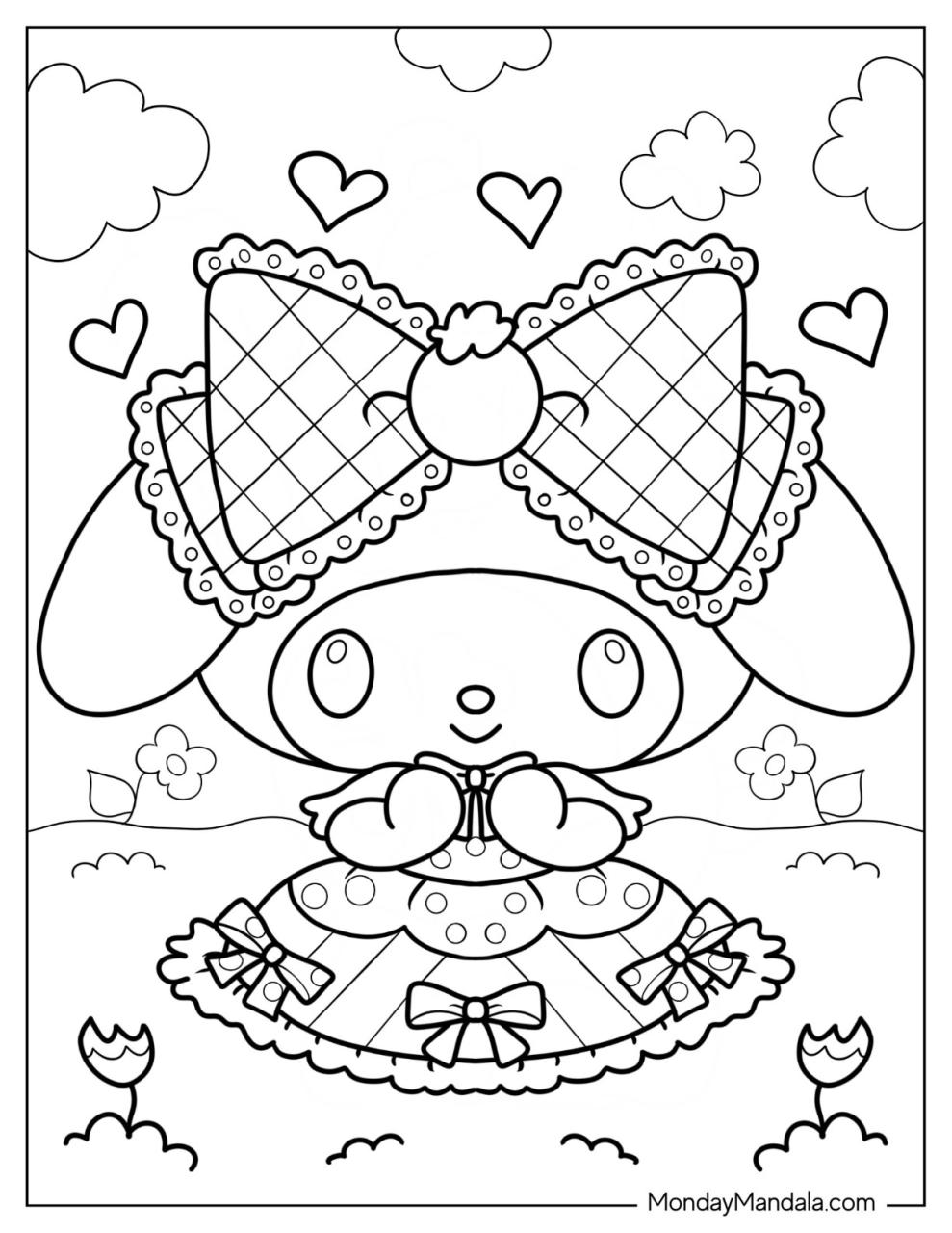 10 Sweet My Melody Cartoon Coloring Pages for a Delightful Coloring Adventure