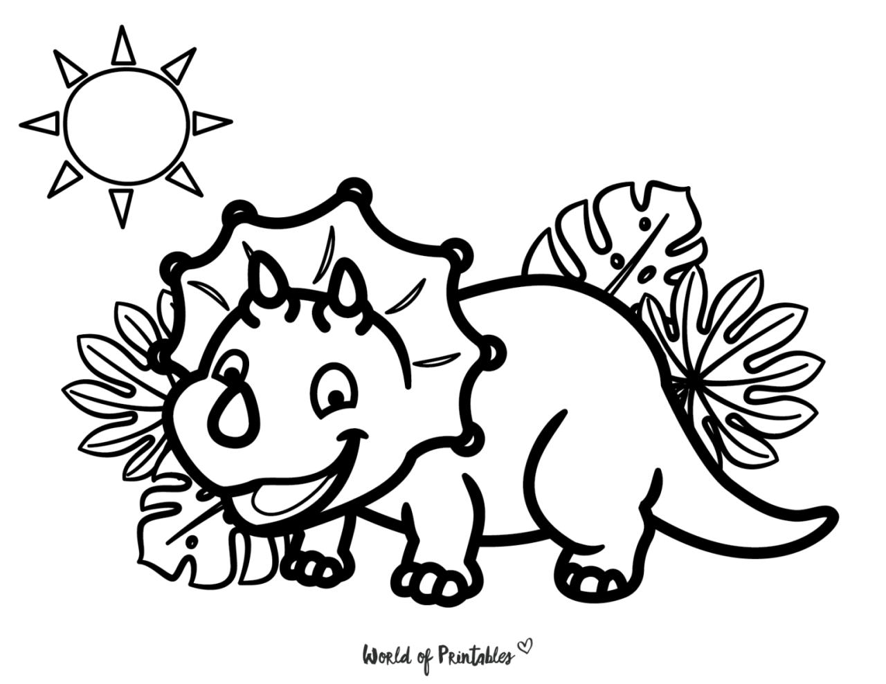 10 Fun Cartoon Dino Coloring Pages for Kids