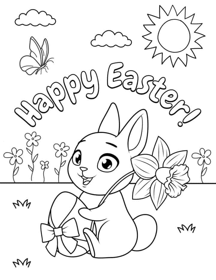 10 Cute Cartoon Easter Coloring Pages for Spring