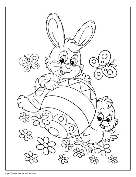 10 Cute Cartoon Easter Coloring Pages for Spring