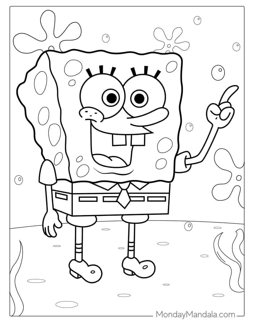 10 Classic SpongeBob Coloring Pages for Kids: Dive into Underwater Adventures