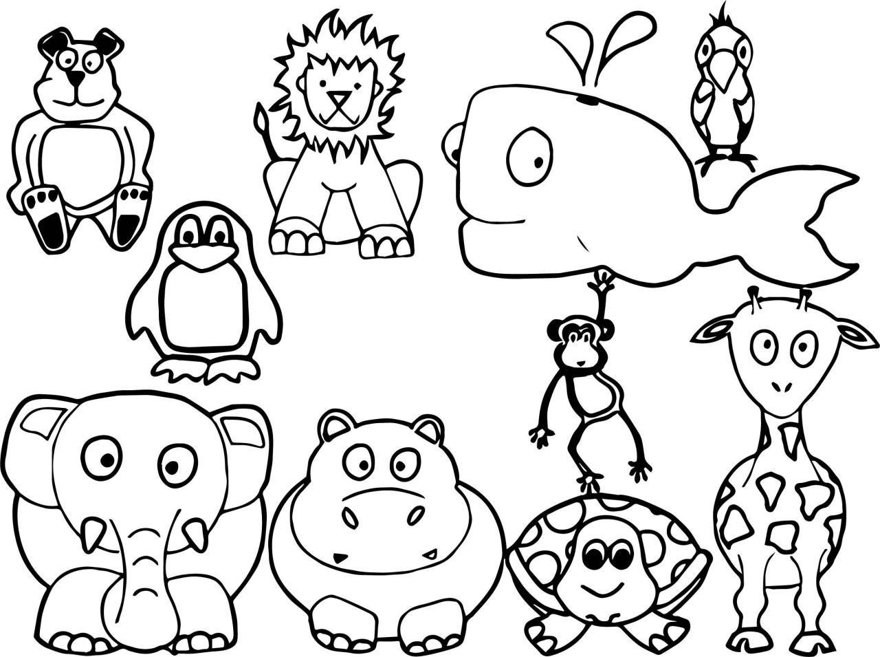 10 Adorable Cartoon Animal Coloring Pages for Kids